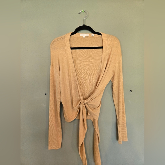 Vince Camel Tie-Front Cardigan Brushed Knit - Picture 1 of 5
